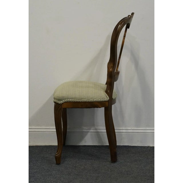 Late 20th Century Vintage Antique Solid Walnut Country French Provincial Splat Back Dining Side Chair For Sale - Image 5 of 9