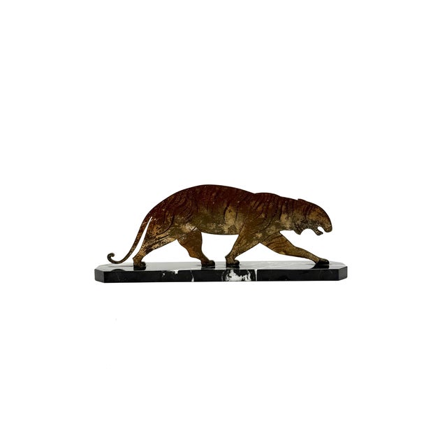 1960s Art Deco Bronze Tiger Sculpture, France, 1930s For Sale - Image 5 of 15