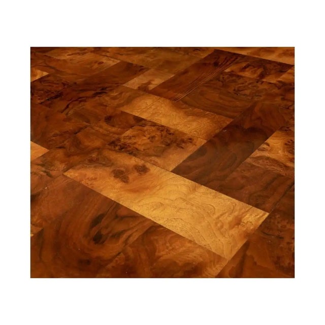 Paul Evans 'Cityscape' Patchwork Burl and Chrome Executive Desk, 1970s, Signed For Sale In Los Angeles - Image 6 of 7