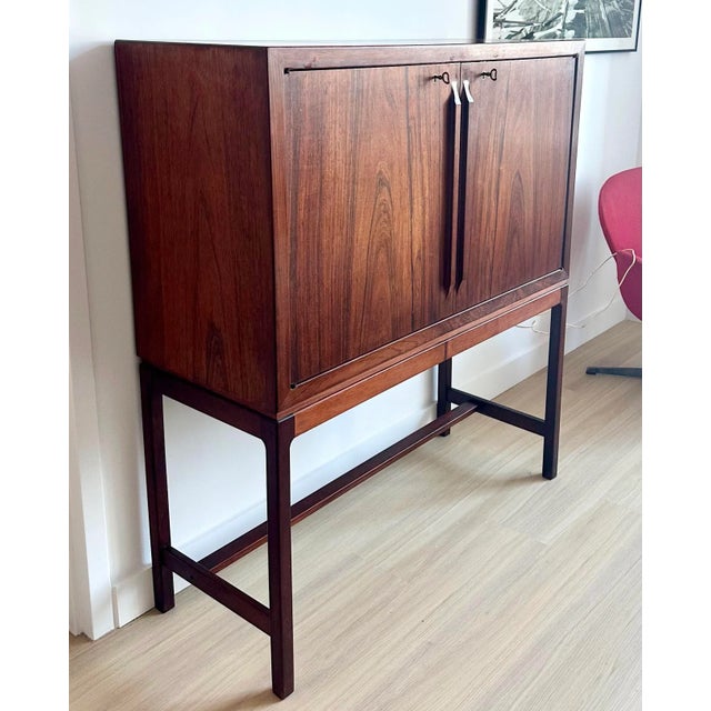 Mid-Century Modern Torbjørn Afdal Rosewood Bar Cabinet Mellemstrands Møbelfabrik 1960s Norway For Sale - Image 3 of 12