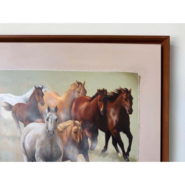 2000 - 2009 Modern " Freedom" Running Horses Impressionist Oil Painting by Margarita Deleuze/ Sold For Sale - Image 5 of 12