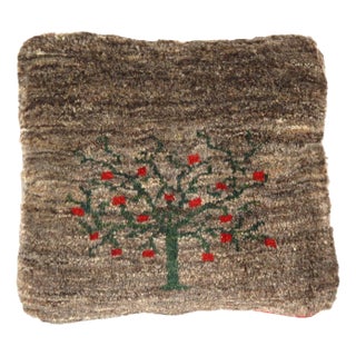 Fine Hand Knotted Persian Gabbeh Pillow For Sale