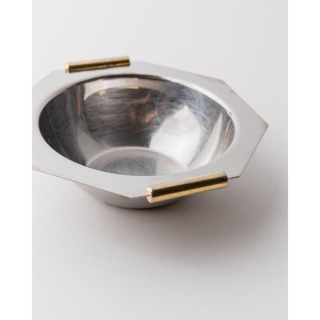 Vintage Stainless Steel Bowls with Gilt Handles, 1980s, Set of 6 For Sale - Image 5 of 11