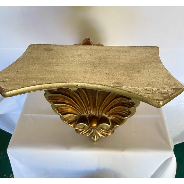 Vintage Florentine Large Shell Wall Brackets, Italy, a Pair For Sale - Image 10 of 15