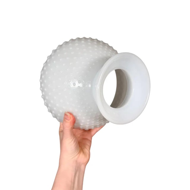 Glass Vintage Hobnail Milk Glass Lamp Shade - Fenton Milkglass - White 8 Inch Diameter Lampshade For Sale - Image 7 of 8
