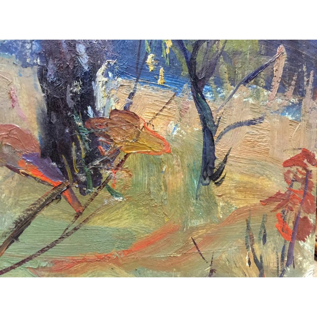 1970s Oil Painting Forest Landscape Gantman Moisey Faibovich For Sale - Image 9 of 11