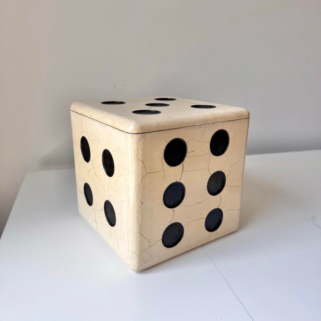 Vintage 2002 y2k era large lidded dice box. This piece is a heavy fiberglass and resin composite with a complete multi-...