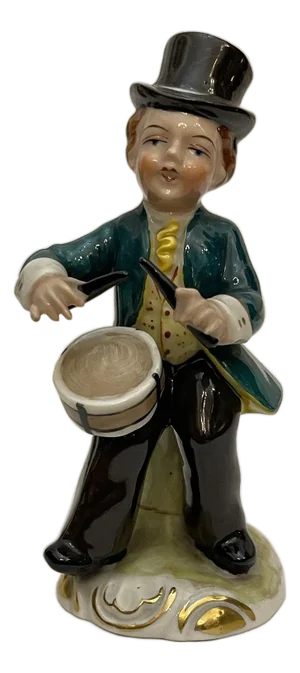 Porcelain Figurine with Drum from Meissen, 20th Century