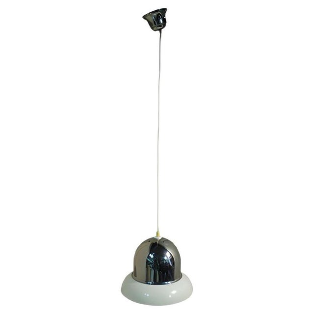 Italian Acrylic Glass and Steel Pendant Lamp from Guzzini, 1970s For Sale - Image 11 of 11