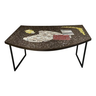 Free-Form Metal and Stone Mosaic Console Table attributed to Berthold Muller, 1960s For Sale