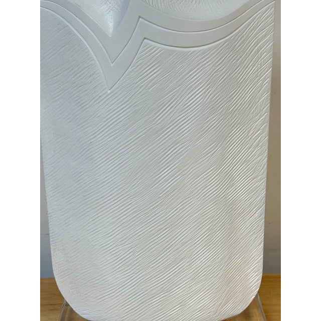 1986 Monumental Postmodern White Lacquered Plaster Lamps by Casual Lamps - a Pair For Sale In West Palm - Image 6 of 15