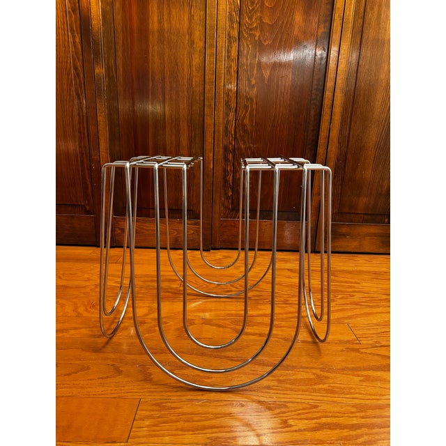 Vintage Chrome-Plated Magazine Rack in the of Style Willi Glaeser for Tmp, 1980s For Sale In Los Angeles - Image 6 of 8