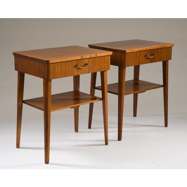 Swedish Modern Bedside Tables, 1940s, Set of 2 For Sale - Image 3 of 10