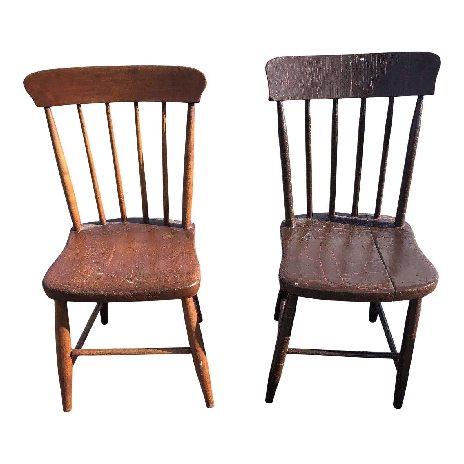 Vintage Rustic Schoolhouse Chairs a Pair Chairish