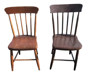 Vintage Rustic Schoolhouse Chairs - a Pair