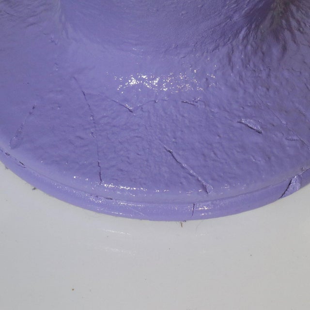 Sculpture Materials Sculptural Textured Lavender Plaster Lamps with Faux Bois Shades - a Pair For Sale - Image 7 of 9