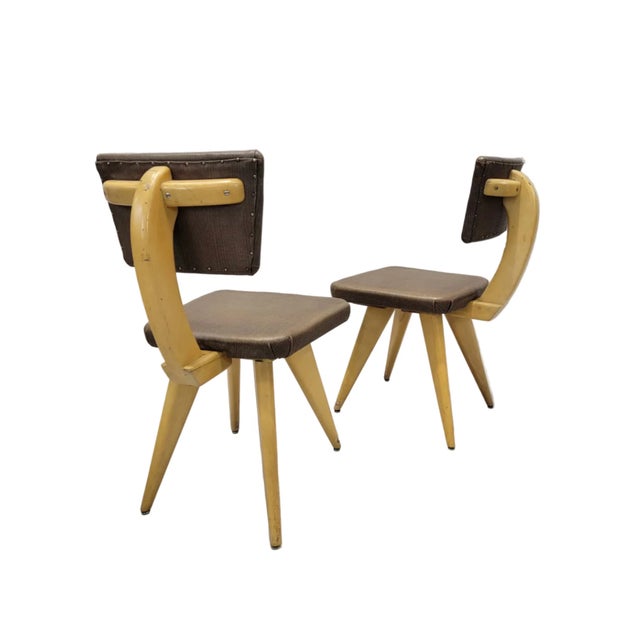 Brown Mid 20th Century MCM Italian Style Sculptural Dining Chairs – 8 For Sale - Image 8 of 13