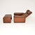 1960s Set of Vintage Italian Leather Reclining Armchair and Ottoman, 1960s For Sale - Image 5 of 14