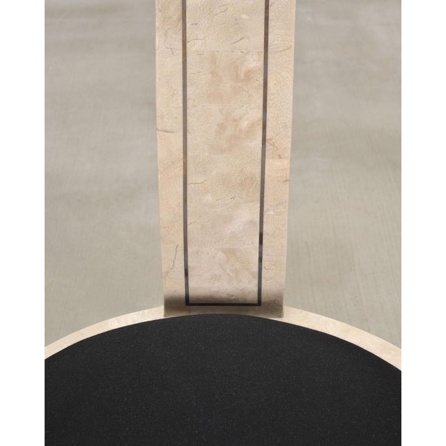 Pair of Maitland Smith Attributed Tessellated Stone Gondola Chairs For Sale - Image 12 of 18