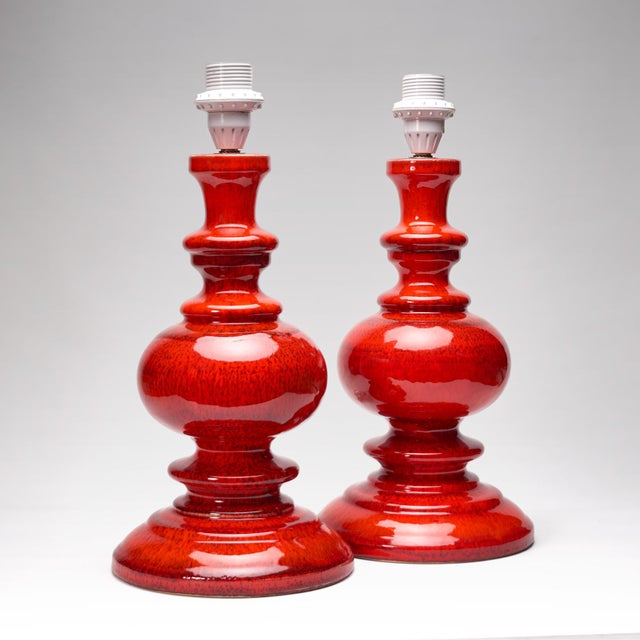 Ceramic Table Lamps, Germany, 1960s, Set of 2 For Sale - Image 4 of 4