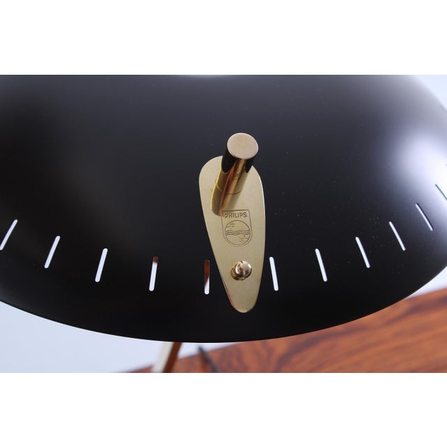1950s Brass and Black Decora Z Table Lamp by Louis Kalff for Philips, 1950s For Sale - Image 5 of 17