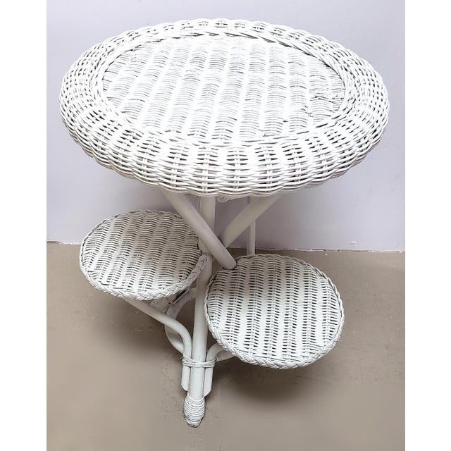 Henry Link Vintage Wicker Side Table/Plant Stand, Smithsonian Collection Chairish