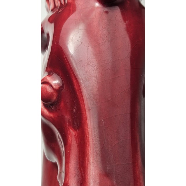 Ceramic Vintage Royal Haeger Burgundy Ceramic Horse Head Bookend Planters — Pair For Sale - Image 7 of 18