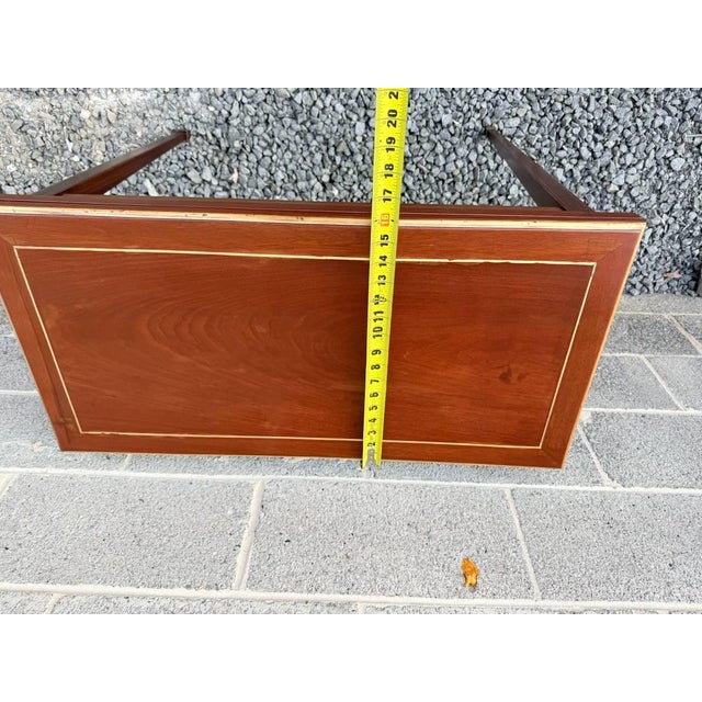 Antique Federal Style Petite Sized Inlaid Flip Top Game Console Table For Sale - Image 14 of 18