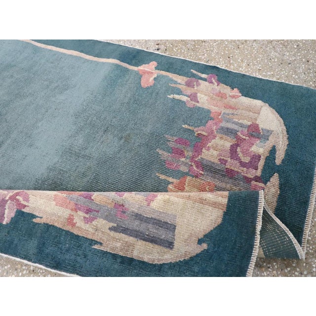 Textile Galerie Shabab Collection Mid-20th Century Chinese Art Deco Throw Rug For Sale - Image 7 of 8