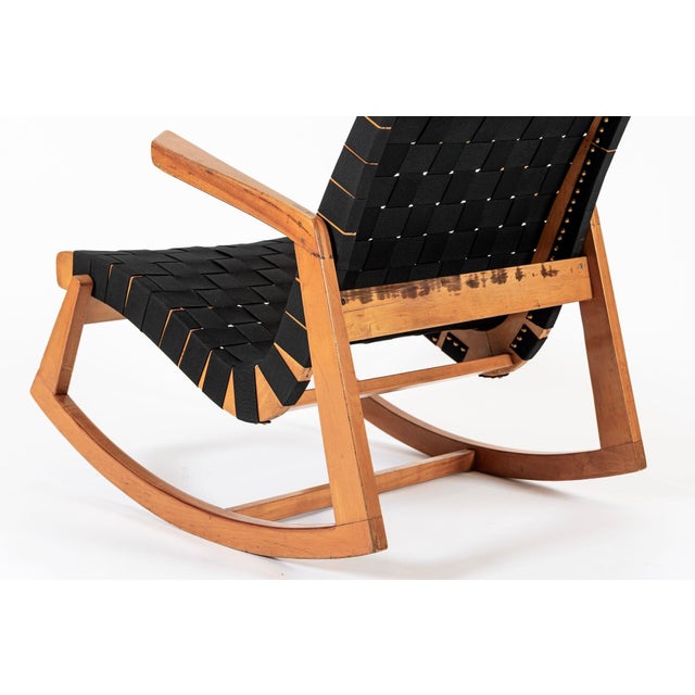 Rare Early Mid Century Wooden Rocking Chair by Ralph Rapson, 1940s For Sale - Image 13 of 16