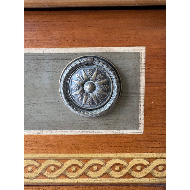 1970s Vintage Drexel Heritage Hand-Painted Neoclassical Dresser With Faux Stone Top For Sale - Image 5 of 16