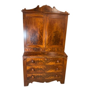 19th Century Mahogany Secretary Desk For Sale