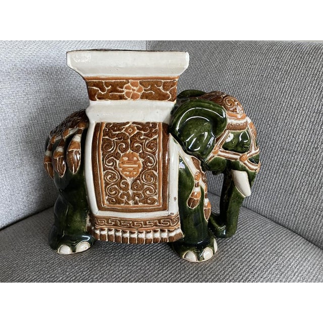 Ceramic Plant Holder or Elephant Stool For Sale - Image 7 of 7