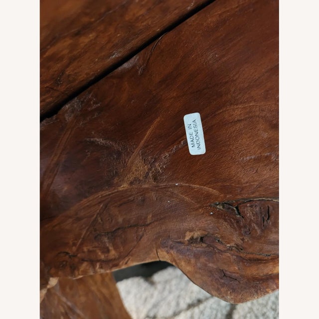 Brown Contemporary Wood Slab Coffee Table For Sale - Image 8 of 9