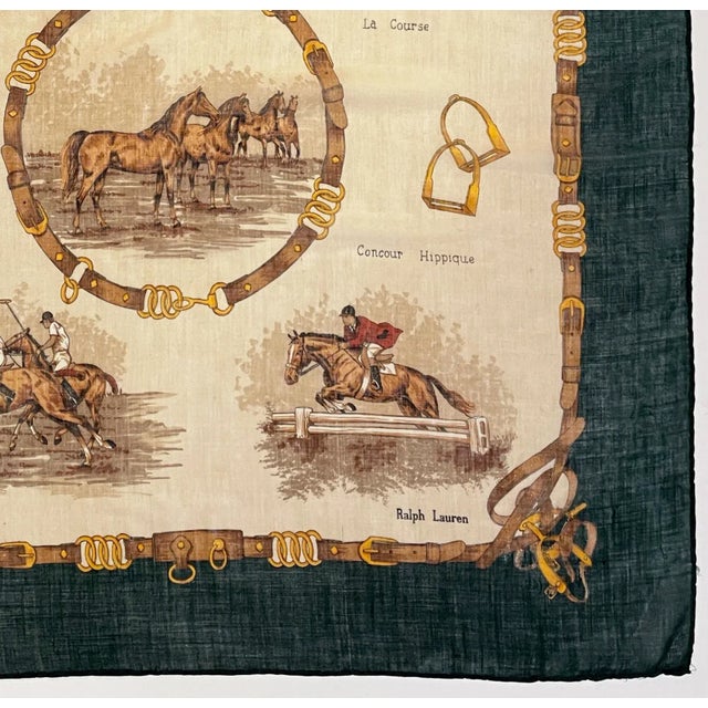 English 1980s Ralph Lauren Equestrian Themed Cashmere and Scarf - For Sale - Image 3 of 3