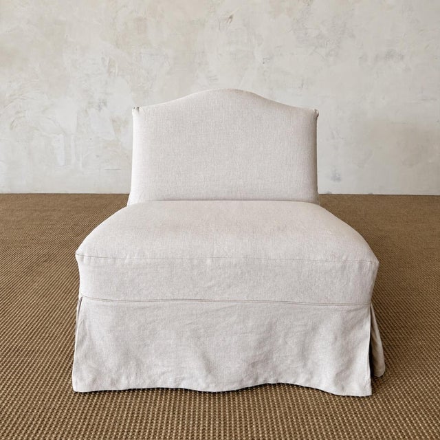 Textile Slip Covered in Linen Chair- Kosa For Sale - Image 7 of 7