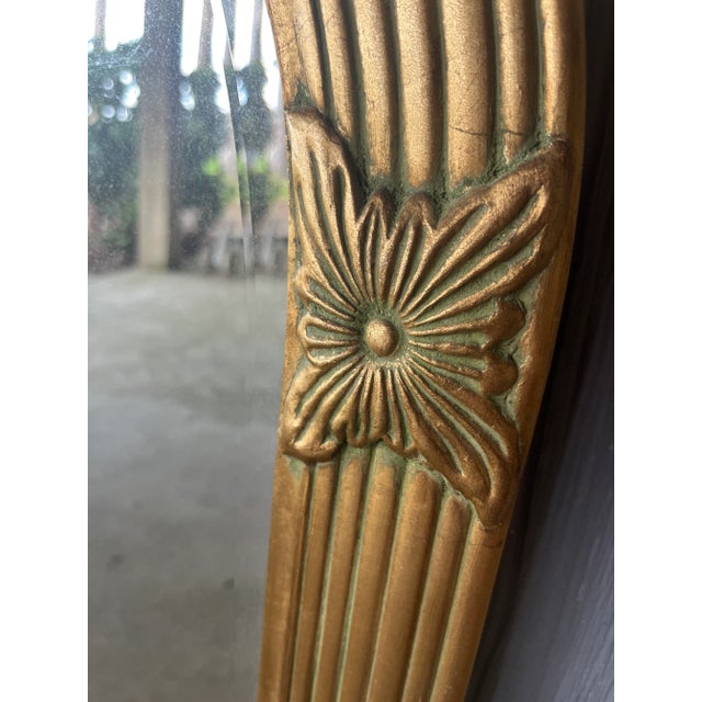 1950’s Hollywood Regency Arched Gold Carved Wood Mirror For Sale - Image 4 of 8
