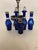 Antique Victorian Silver Plate an Cobalt Blue Glass 5-Bottle Caster Cruet Set For Sale - Image 4 of 5