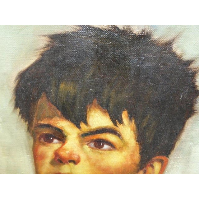Ruth Mayer, Portrait of a Young Boy, Oil on Canvas, Framed For Sale - Image 7 of 14