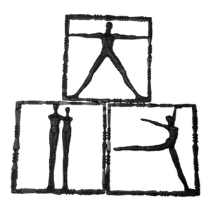 2000s Triptych Iron Wall Sculptures, After Alberto Giacometti - Set of 3