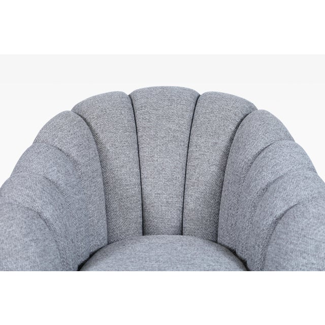 Wood Mid-Century Modern Channel Back Swivel Lounge Chairs by Directional, 1970s For Sale - Image 7 of 12