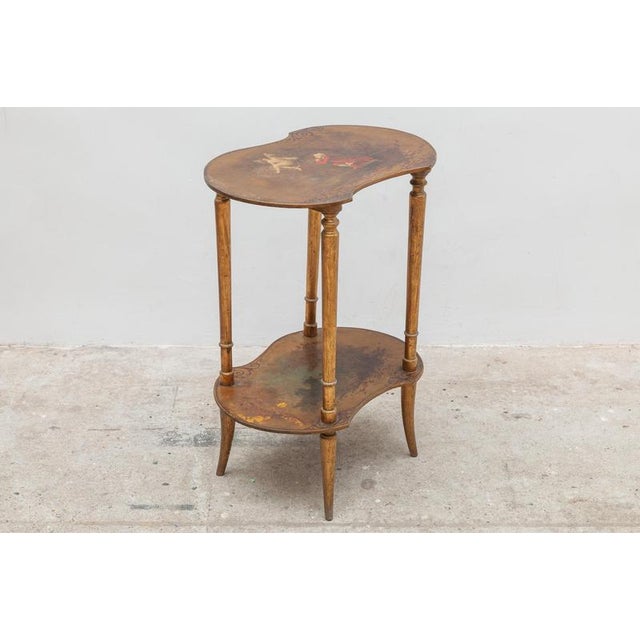 Rococo Antique French Louis XV Style Kidney-Shaped Vernis Martin Side Table, 1895 For Sale - Image 3 of 13