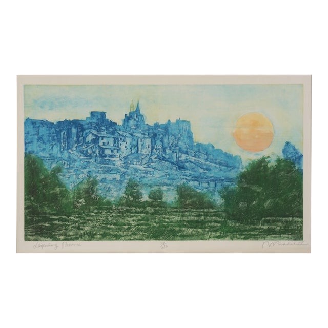 Provence, France Fine Art Aquatint Etching - “Legendary Provence" by Ronald Stephen Riddick For Sale