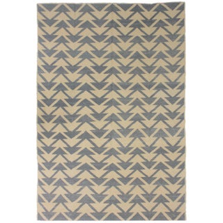 Hand Knotted Modern Sumak Kilim - 9'11" X 6'7" For Sale