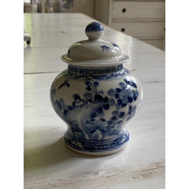 Blue Small Ginger Pot with Lid, 1890s For Sale - Image 8 of 8