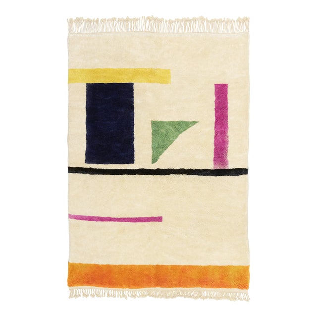 Hand-Knotted Wool Rug by Azele Studio For Sale