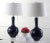 Textile 32 Inch H Gourd Table Lamp in Navy - a Pair For Sale - Image 7 of 9