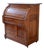 Antique Quarter-Sawn Tiger Oak Roll Top Secretary Desk With Carved Floral Cabinet & Original Key, C. 1900–1915 For Sale