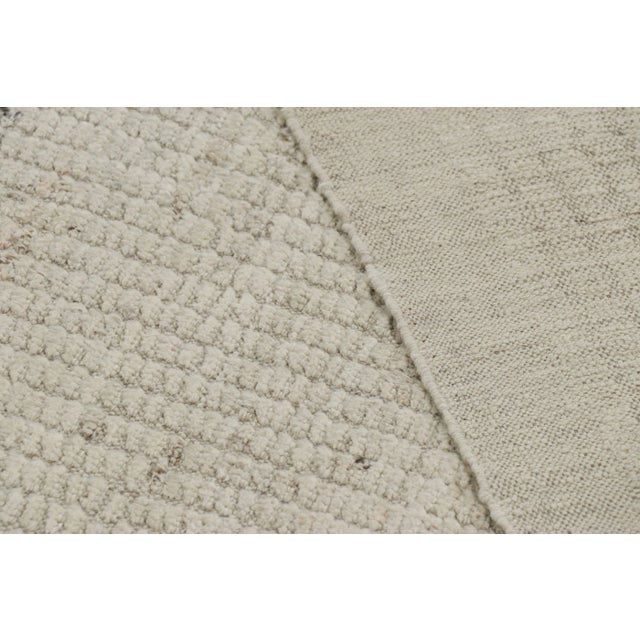 Beige Rug & Kilim’s Oversized Kilim With Beige and White Textural Stripes and Striae For Sale - Image 8 of 8