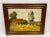 Imported from Belgium. Oil painting on wood. Beautiful farm scene gathering hay with cottage and windmill in the...